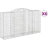 vidaXL Gabions avec arc surélevé 6 pcs. 300x50x160/180cm Fer galvanisé