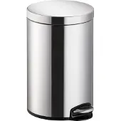 Helit Poubelle à pédale "Classic", 20 litres, argentée en inox, ronde, anti-traces de doigts, amovible - 1 pièce (H2403600)