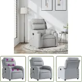The Living Store Fauteuil de massage gris clair Tissu