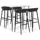 Syfax Ensemble de bar 5 pcs Blanc et noir