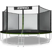 Zipro Trampoline Jump Pro Out | 14FT Ø 435 cm | Trampoline de jardin Trampoline pour enfants Kit complet avec filet extérieur, échelle et housse de protection, pour l'extérieur, vert