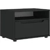 Syfax Meuble TV VISNES noir 60x40x38 cm bois d'ingénierie