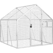 vidaXL Volière argentée 1,79x2x1,85 m aluminium