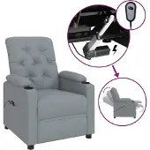 Syfax Fauteuil inclinable électrique Gris clair Tissu