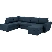 Ebuy24 Stefan Canapé-lit, chaise longue côté droit, bleu.