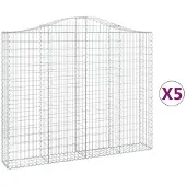vidaXL Gabions avec arc surélevé 5 pcs. 200x30x160/180cm Fer galvanisé