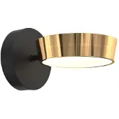 Zumaline Applique murale LED LARA noir-or français 12 W, blanc chaud, 1 400 lm, aluminium, dimensions : 15,6 x 13 x 22 cm, IP20,