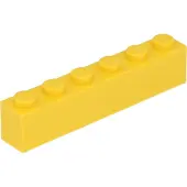 LEGO 100 pièces 3009 Brick 1x6 Part Basic Bricks 100 Jaune