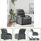 The Living Store fauteuil de relaxation en simili-cuir gris