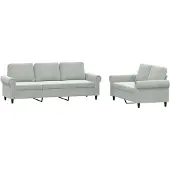vidaXL Ensemble de canapés 2 pièces avec coussins gris clair velours