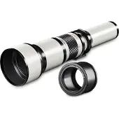 Walimex Téléobjectif CSC 650-1300 mm 1:8-16 pour Pentax K - mise au point manuelle, zoom pour capteur plein format et APS-C, boîtier en métal, sac + bouchons