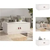vidaXL Table basse blanche 80x50x35 cm pin massif - Tables basses