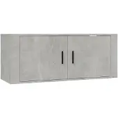 vidaXL Armoire TV murale gris béton 100x34,5x40 cm