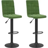 vidaXL Tabouret de bar 2 pcs. Vert foncé velours
