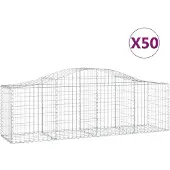 vidaXL Gabions avec arc surélevé 50 pcs. 200x50x60/80 cm Fer galvanisé