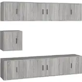 Syfax Ensemble de meubles TV 7 pcs Sonoma gris Bois d'ingénierie