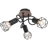Globo Lighting Plafonnier en métal noir, 3x E14