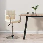 Prolenta Maison Exclusive - Tabouret de bar en tissu crème