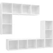 Syfax Ensemble de meubles TV 4 pcs Blanc Bois d'ingénierie