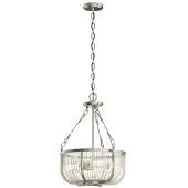 Kichler Roux 3xE27 60W lampe suspendue en nickel brossé