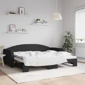 Prolenta Maison Exclusive - Canapé-lit convertible noir 90 x 200 cm, tissu