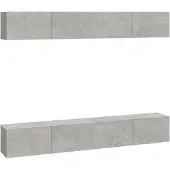 Sonstiges Meubles TV muraux 4 pcs Gris béton 100x30x30 cm