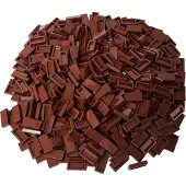 LEGO 1x2 Carreaux Marron Rouge - 3069b NOUVEAU Quantité 250x