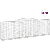 vidaXL Gabions avec arc surélevé 20pcs 400x30x120/140cm Fer galvanisé