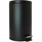 VLM Poubelle à Pédale - 14 L - Métal Noir
