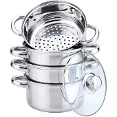 KINGHOFF Set de Cuisson à Vapeur KH-3329 22 cm Acier Inoxydable