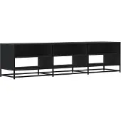 Syfax Meuble TV noir 180x40x46 cm bois d'ingénierie