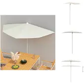 vidaXL Demi-parasol avec mât 180x90 cm Sable - Parasols & ombrelles