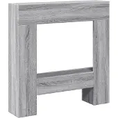 vidaXL Bordure de cheminée Gris Sonoma 81x18x82 cm Matériau dérivé du bois