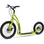 Yedoo Trottinette Mezeq Scooter Trottinette / Dogscooter - pour adultes et adolescents, jusqu'à 150 kg, avec pneus à air 20/16, freins à disque et guidon réglable vert