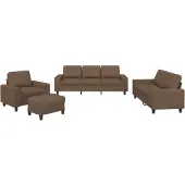 Syfax Ensemble de canapés 4 pcs marron tissu
