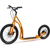 Yedoo Trottinette Mezeq Scooter Trottinette / Dogscooter - pour adultes et adolescents, jusqu'à 150 kg, avec pneus à air 20/16, freins à disque et guidon réglable Orange
