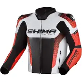 SHIMA STR 2.0 Noir Blanc Rouge Blouson Cuir Taille 56