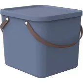 Rotho Boîte de Rangement 40L Albula - Boîte plastique avec couvercle - Bac gerbable 39,5 x 38,0 x 34,0 cm - Boîte plastique de rangement Boîte à tout faire