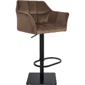 CLP Chaise de bar Damaso W - revêtement en velours, structure blanche - Gris
