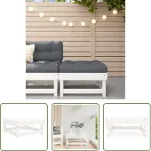 The Living Store Tabouret de jardin Blanc Pin massif