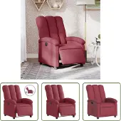 The Living Store Fauteuil relax électrique vin rouge Tissu