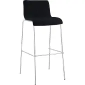 CLP Tabouret de bar Hoover tissu 4 pieds piètement chromé
