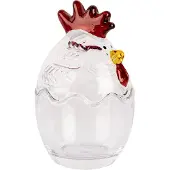 Clayre & Eef Pot en verre Poulet Ø 6x9 cm Verre transparent