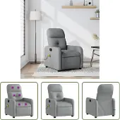 The Living Store Fauteuil de massage gris clair Tissu