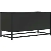 Syfax Meuble TV noir 80x34,5x40 cm bois d'ingénierie et métal
