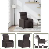 The Living Store fauteuil inclinable en tissu marron foncé