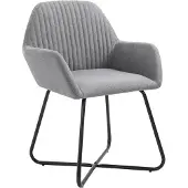 vidaXL Chaises de salle à manger 4 pcs. Tissu gris clair