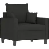 vidaXL Fauteuil noir 60 cm Tissu