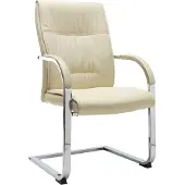 Syfax Chaise de bureau cantilever Crème Similicuir