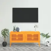 Prolenta Maison Exclusive - Meuble TV jaune moutarde 105x35x50 cm acier